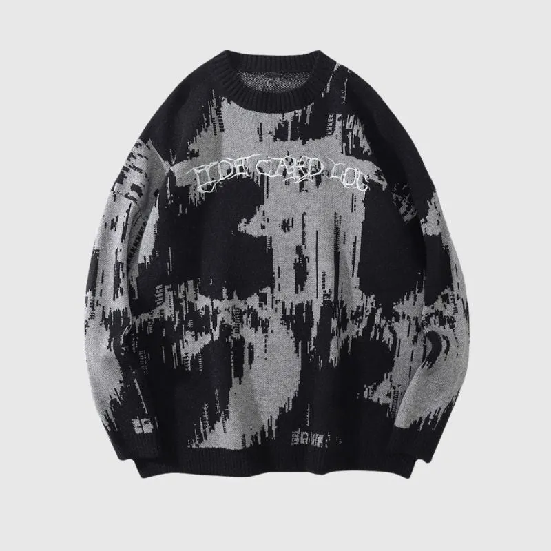 Individualistic Tie-Dye Letter Print Sweater