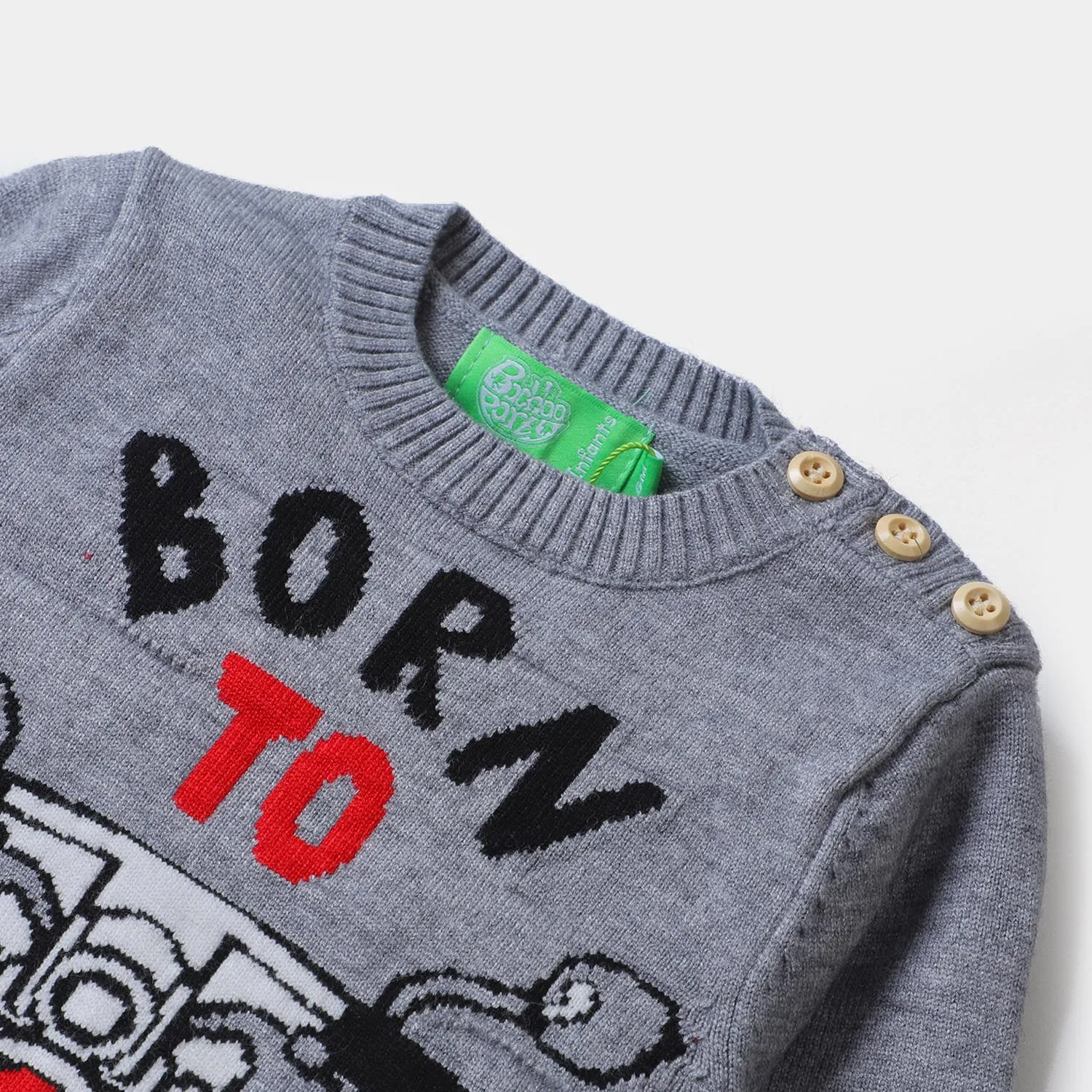 Infant Boys Sweater Born To - GREY