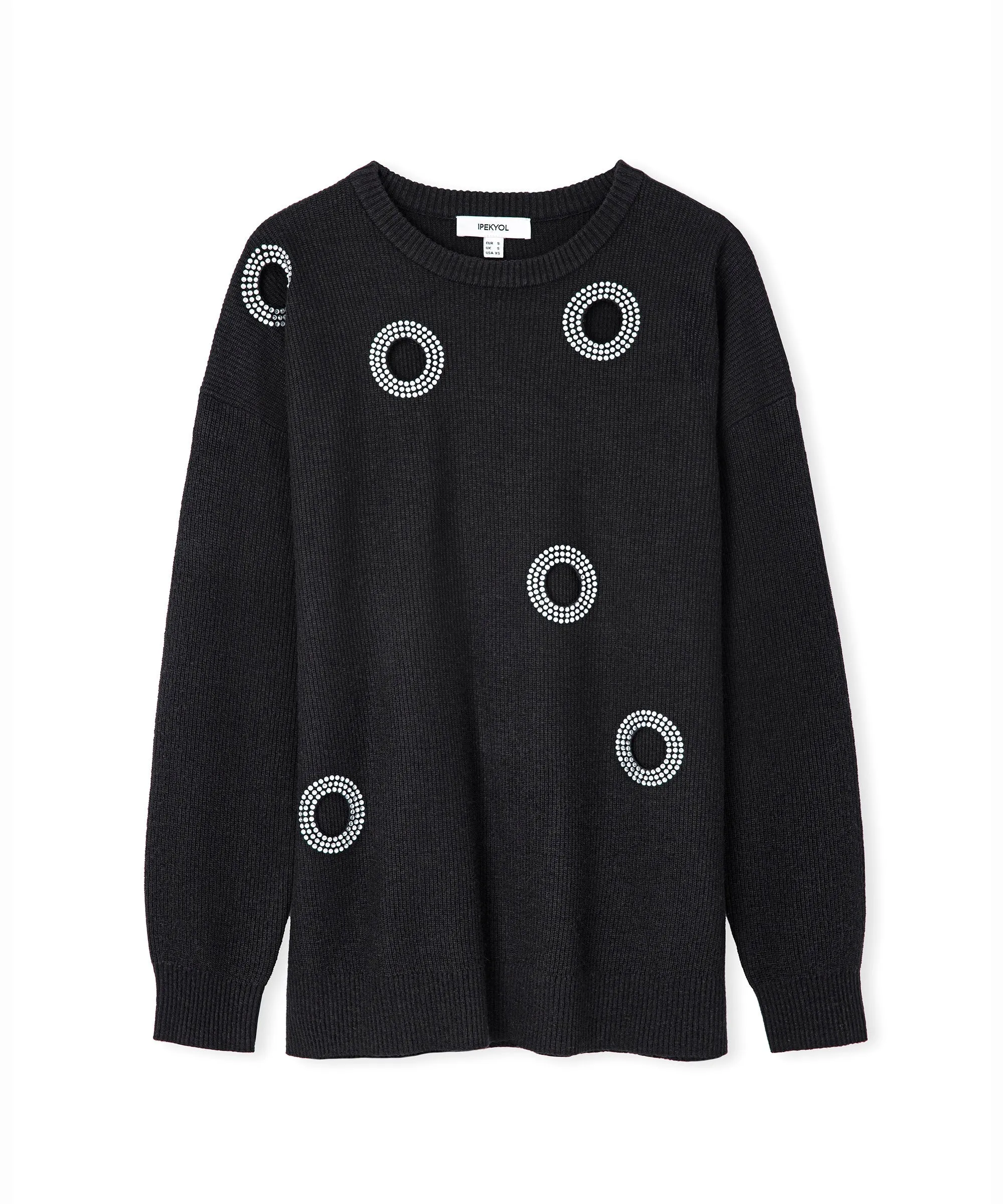 Ipekyol Hole With Stone-Embellished Sweater Black