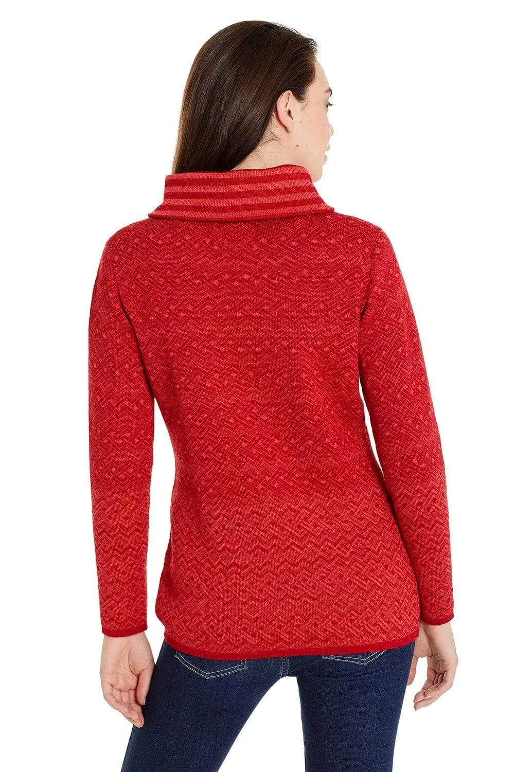 Isis Red Cowl Neck Baby Alpaca Sweater for Women