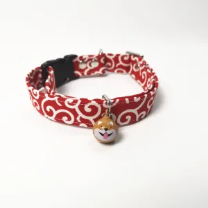 Japanese-Style Pet Collar with Shiba Inu Bell Charm