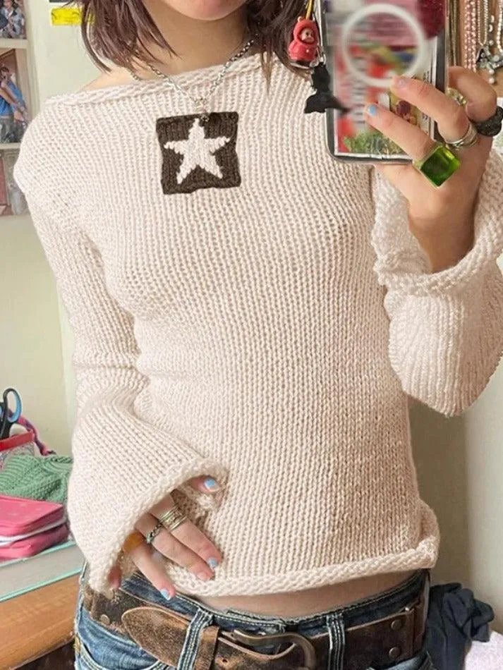 Joskaa Star Jacquard Rolled Design Sweater