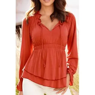 Ketty More Women Elasticated Pleated Waist Shirt And Blouse-KMWSB814