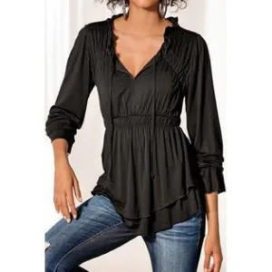 Ketty More Women Elasticated Pleated Waist Shirt And Blouse-KMWSB814