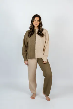 Kingsley Colorblock Sweater Set | Olive/Beige