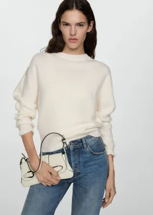 Knitted sweater with glitter detail - White