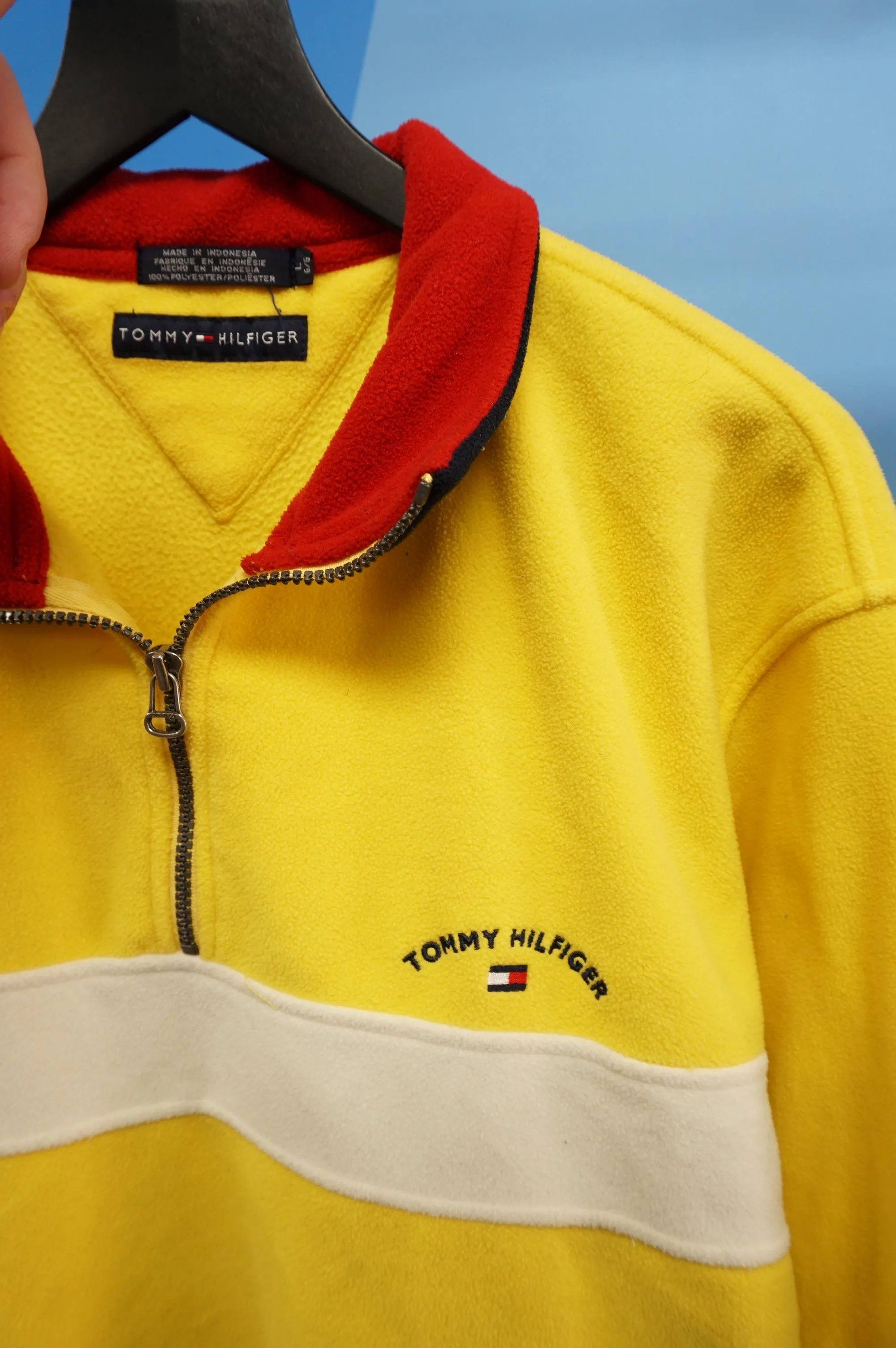 (L) Tommy Hilfiger Banana Yellow Quarter Zip Fleece