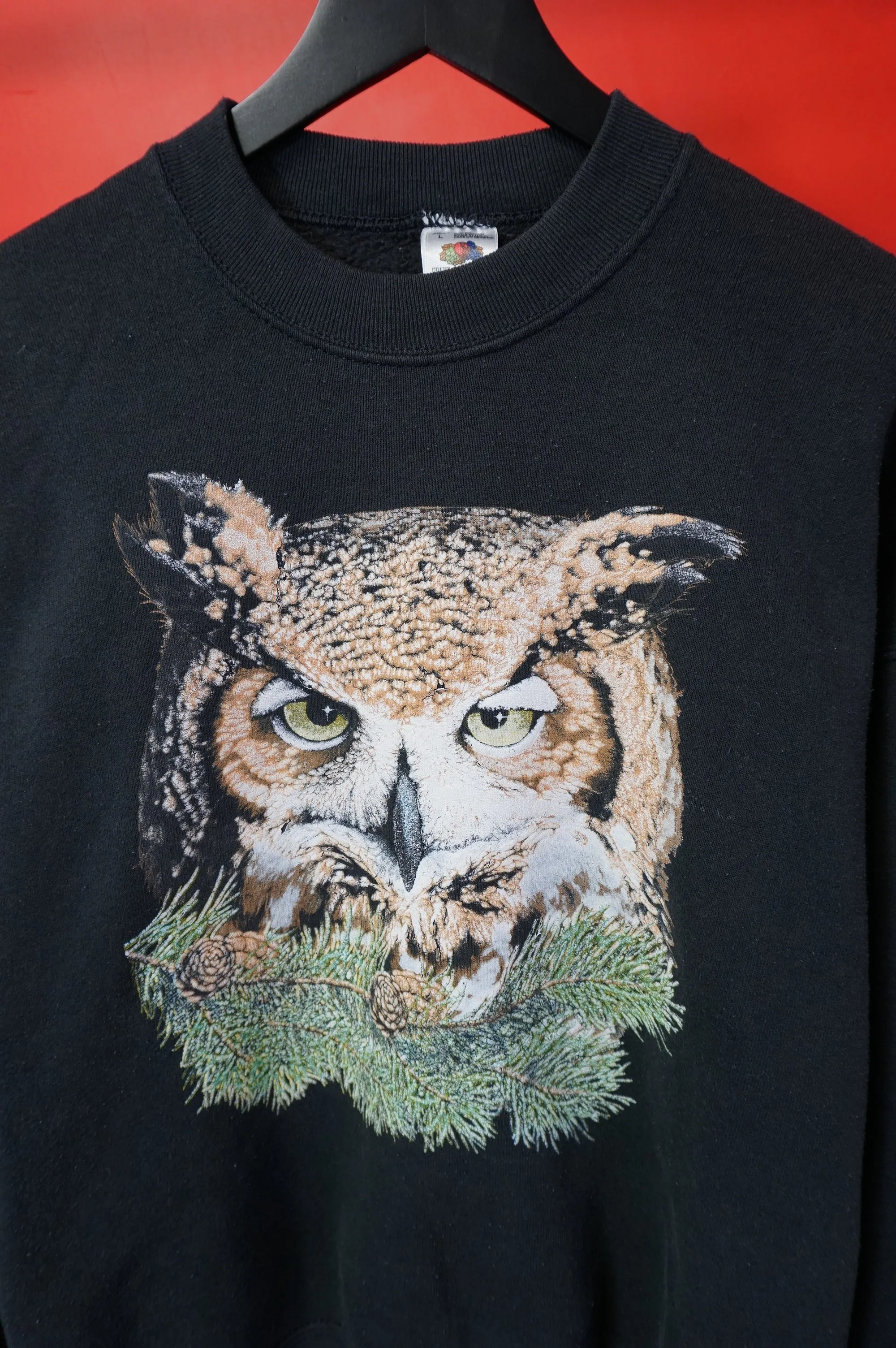 (L) Vtg Owl Crewneck