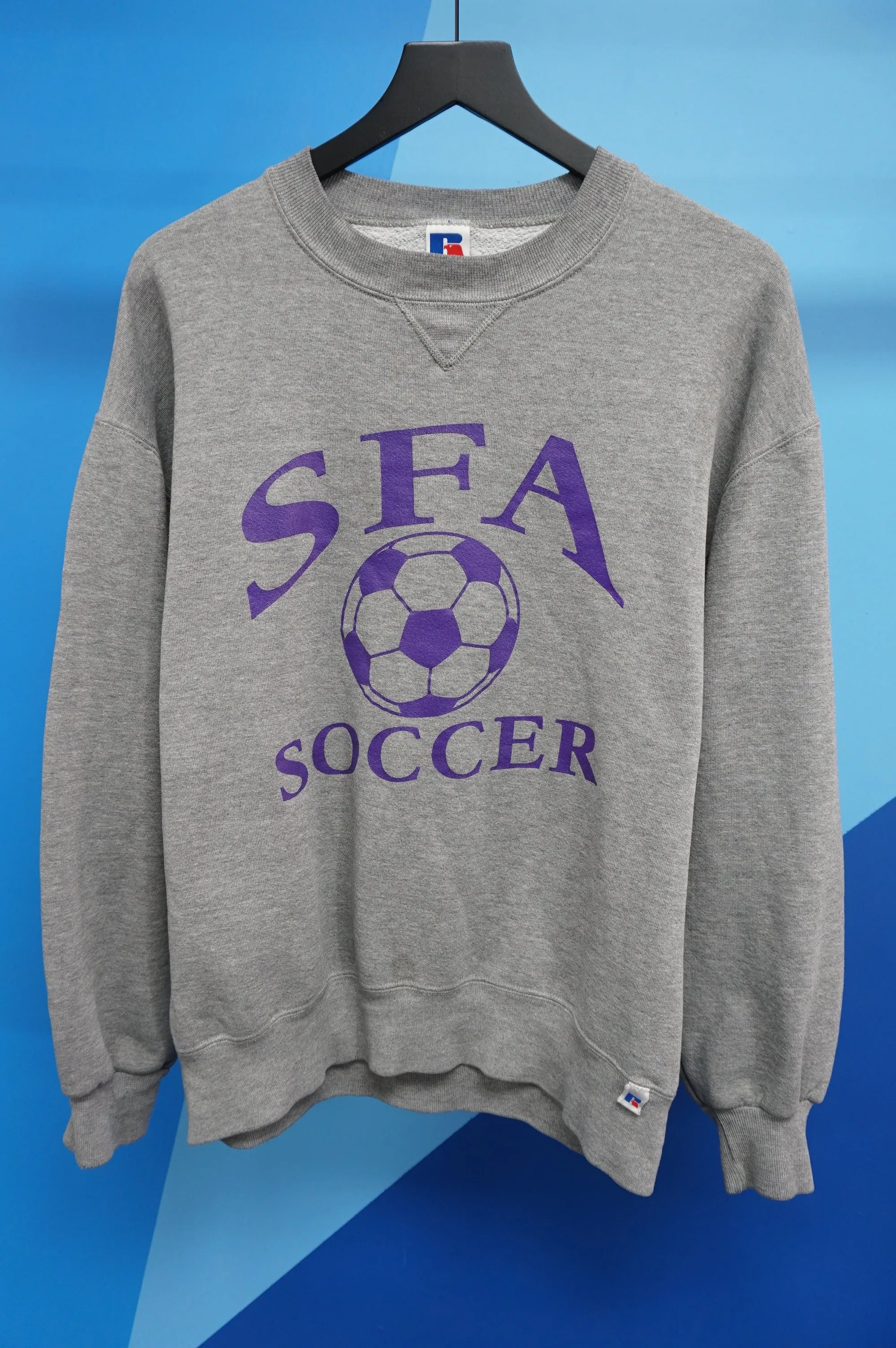 (L) Vtg SFA Soccer Russell Athletic Crewneck