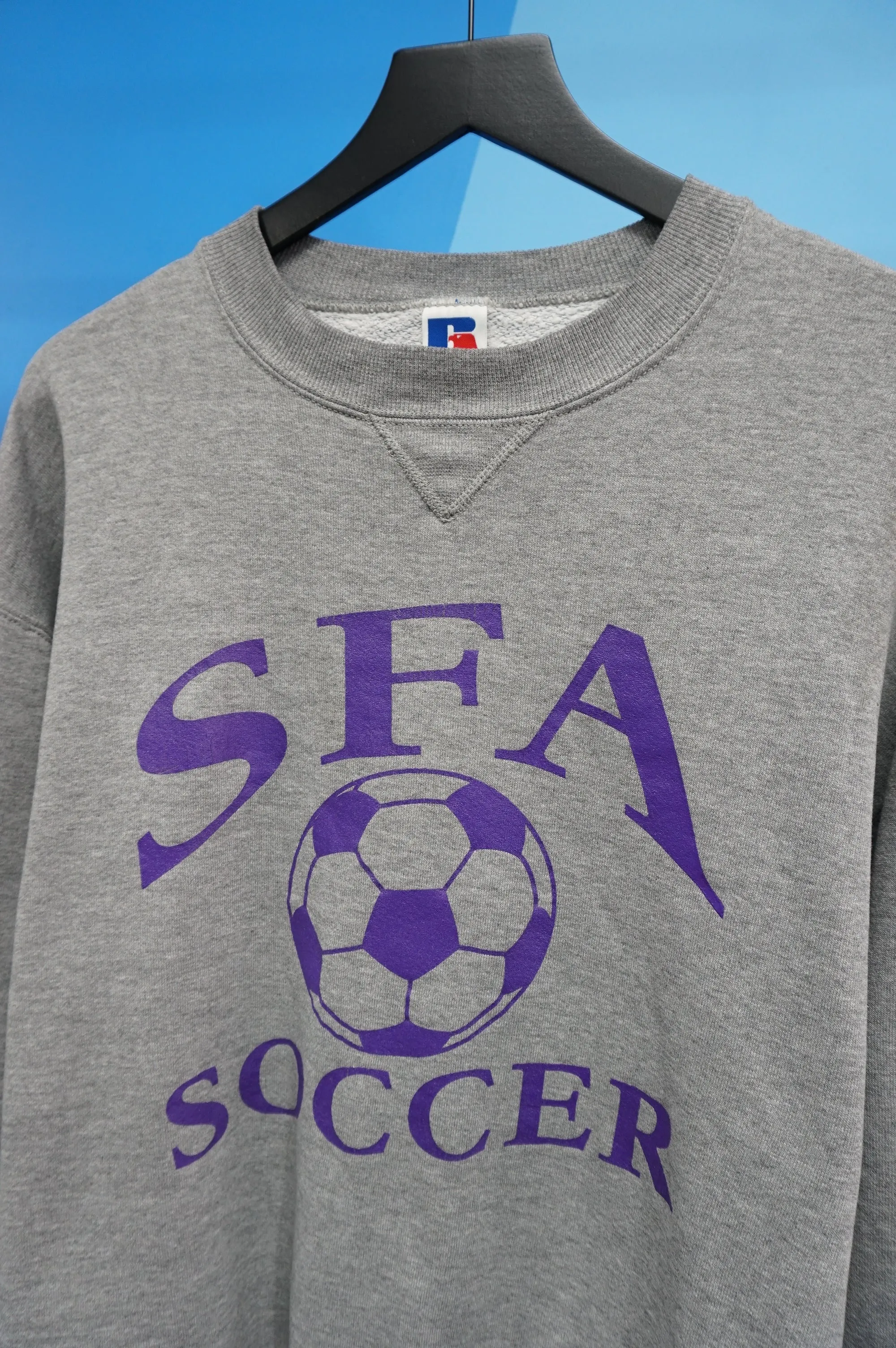 (L) Vtg SFA Soccer Russell Athletic Crewneck