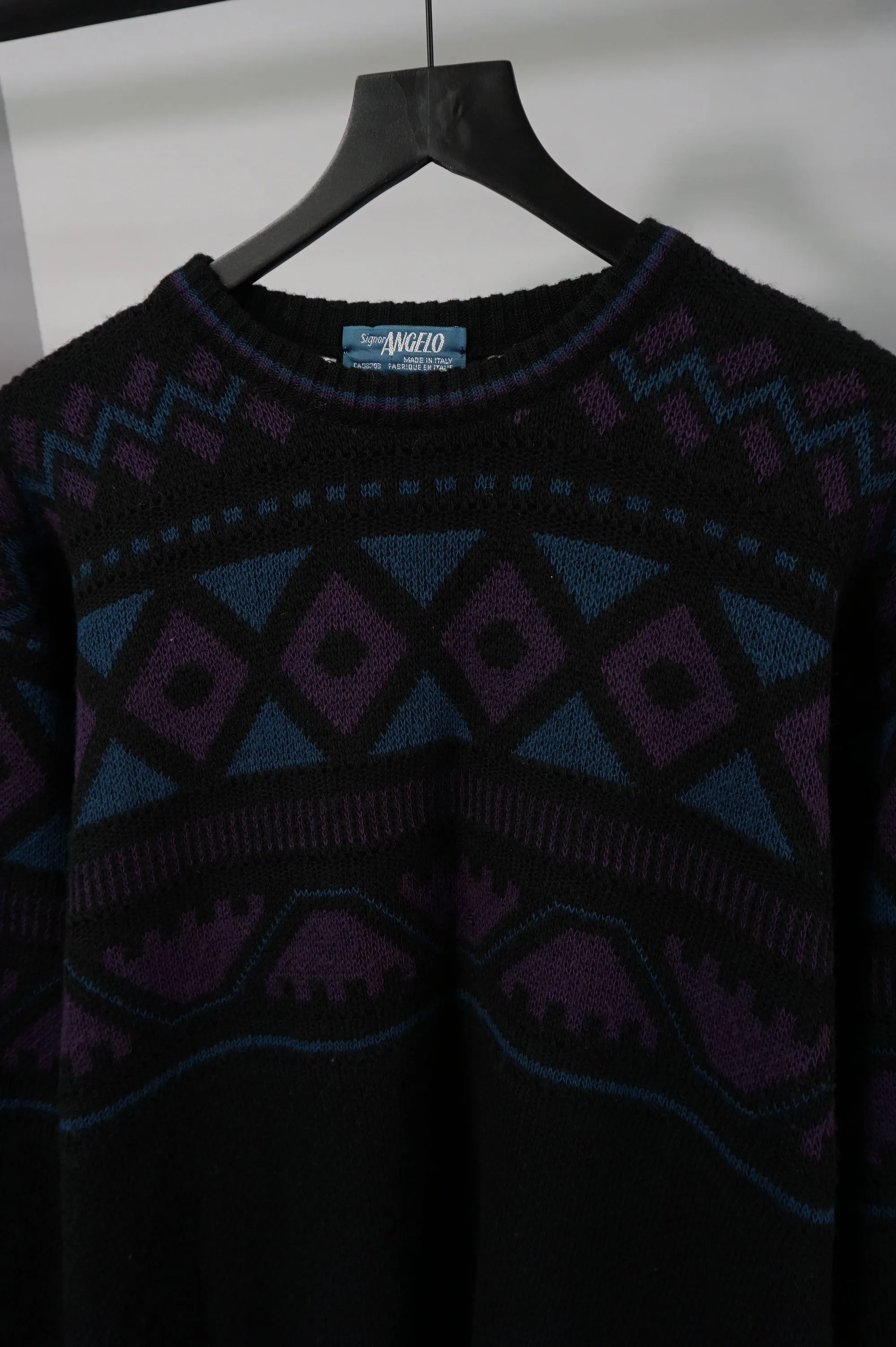 (L) Vtg Signor Angelo Italian Made Knit Sweater