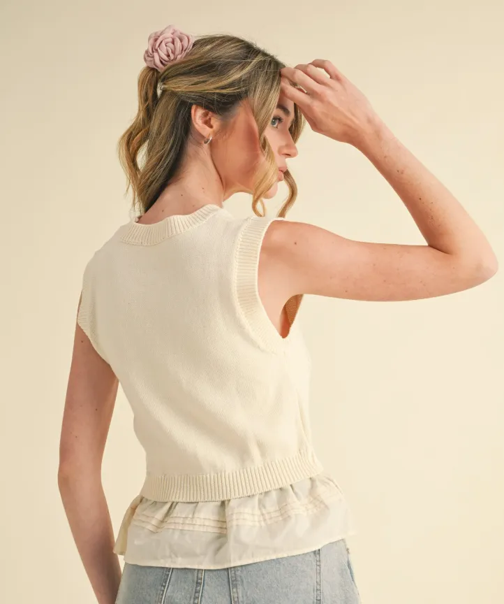 Laci - Sleeveless Knit Peplum Top