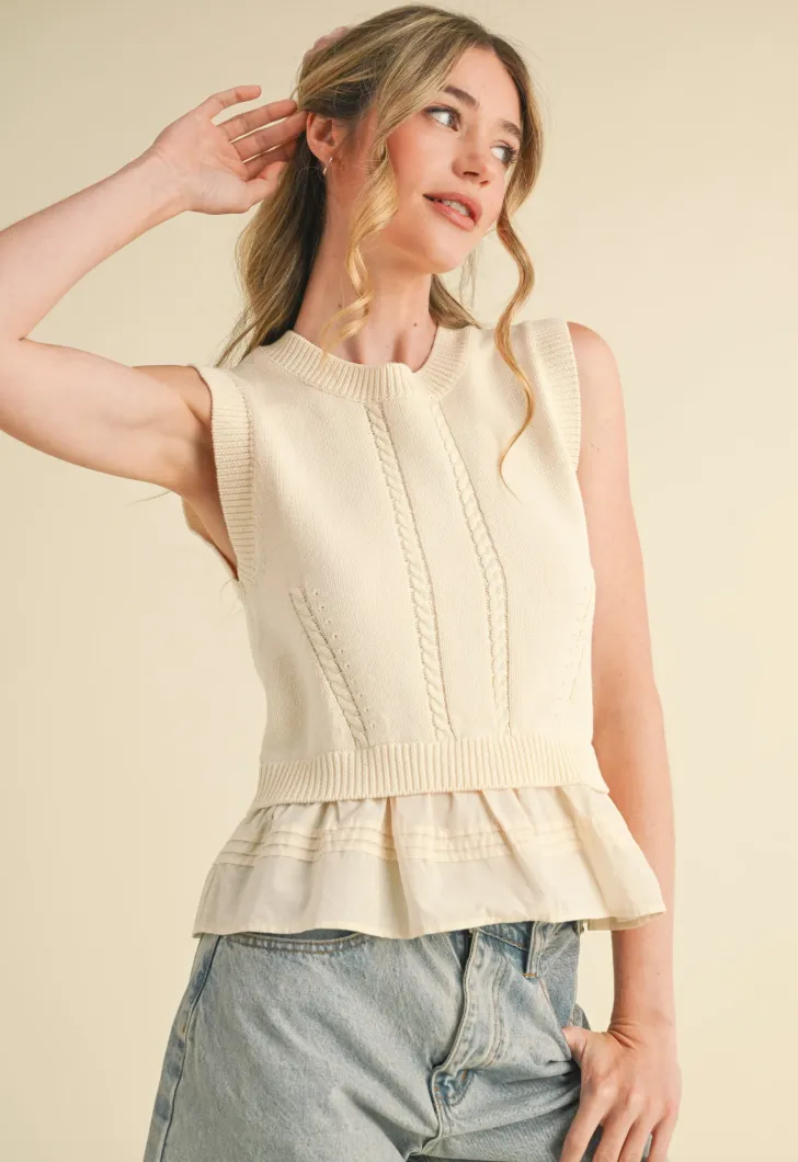 Laci - Sleeveless Knit Peplum Top