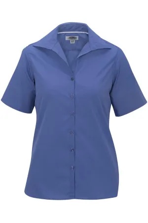 Ladies' Short Sleeve Poplin - French Blue