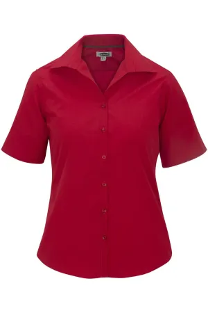 Ladies' Short Sleeve Poplin - Red