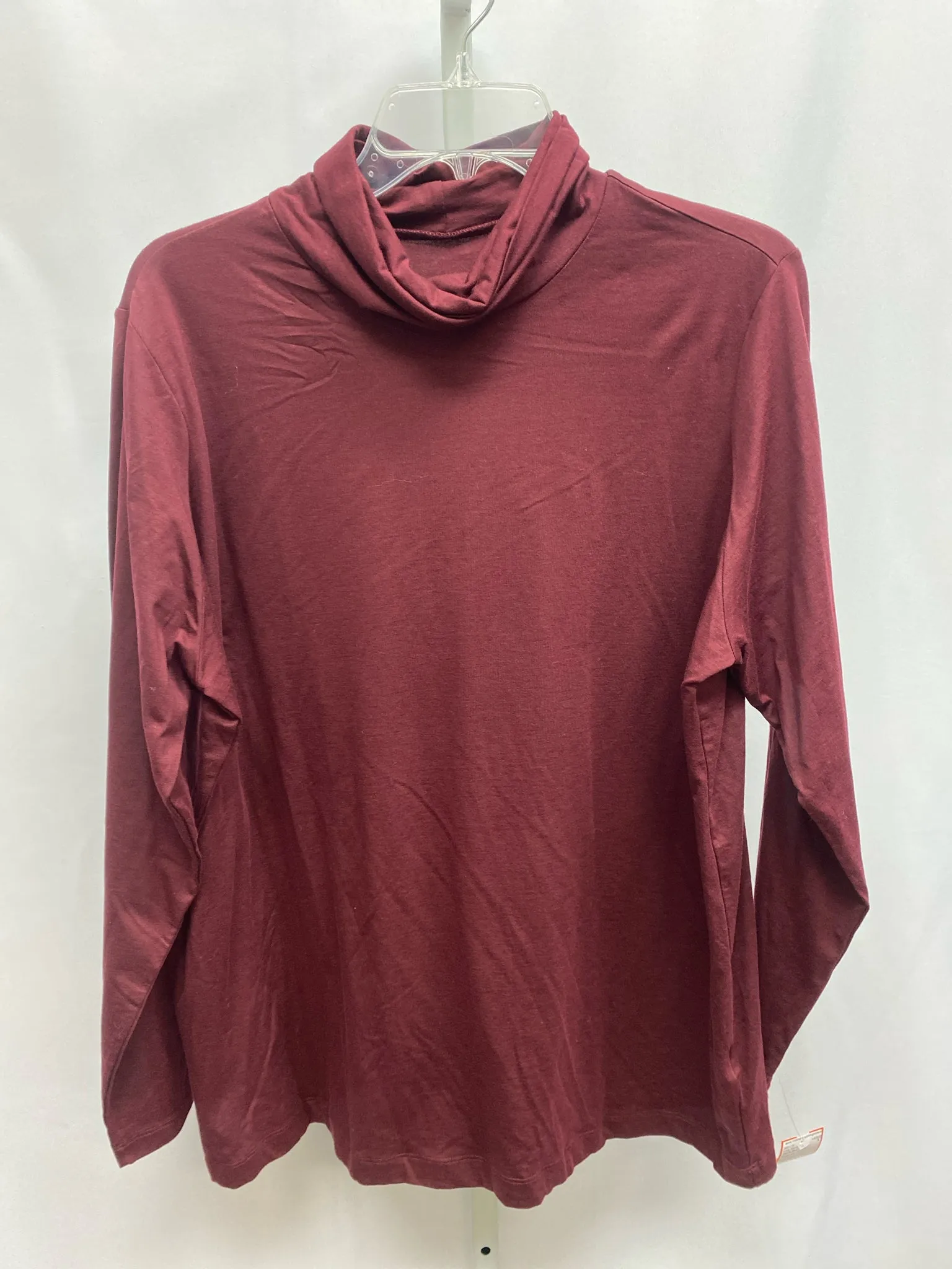 Lands End Size 1X Burgundy Long Sleeve Top