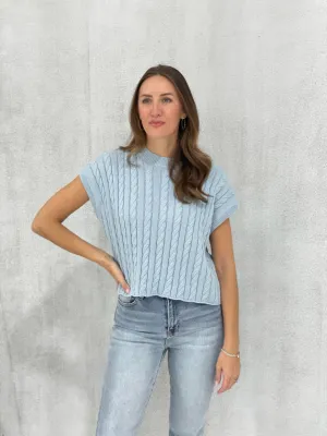 Late Escape Sweater Top - Chambray