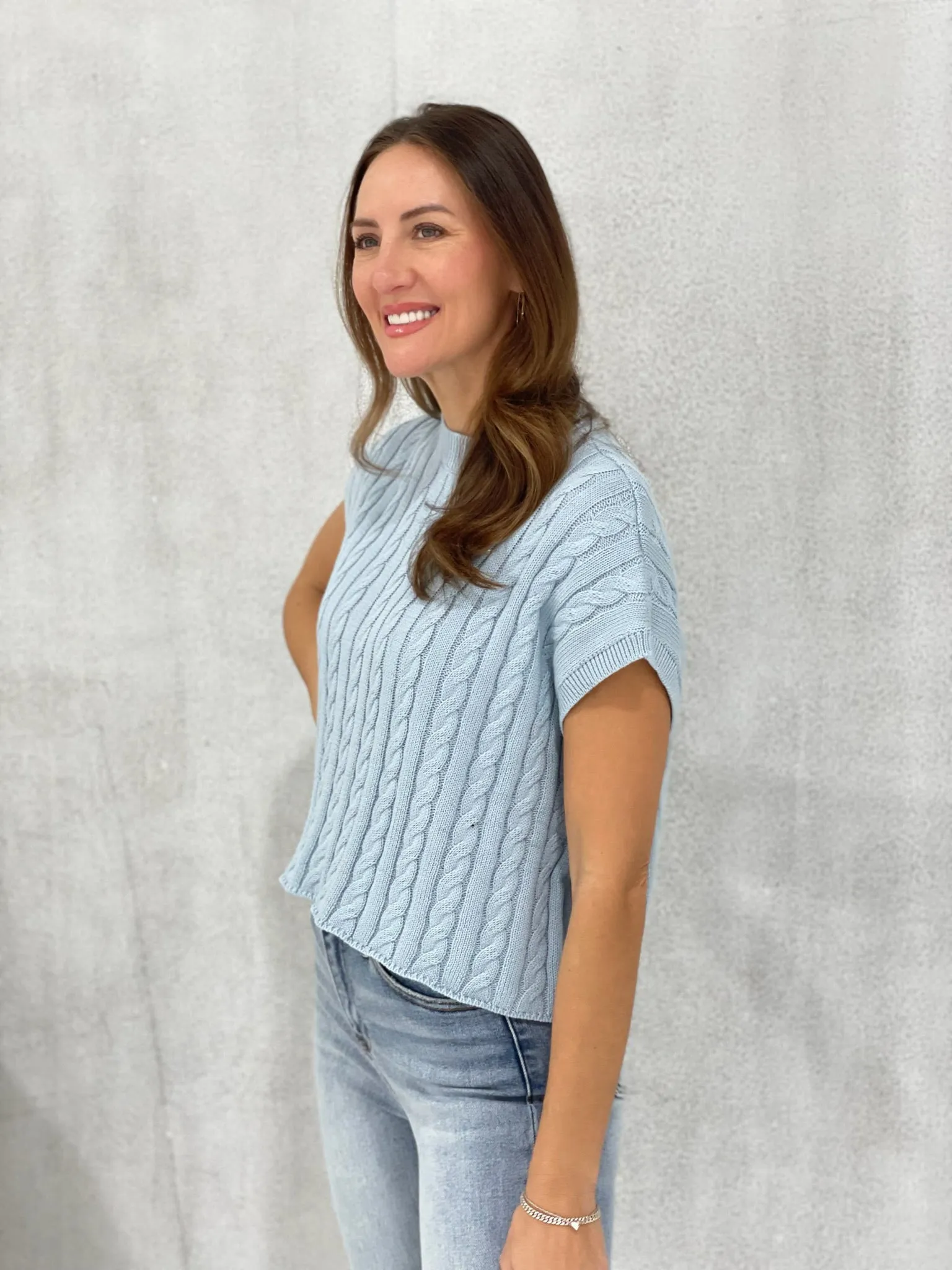 Late Escape Sweater Top - Chambray