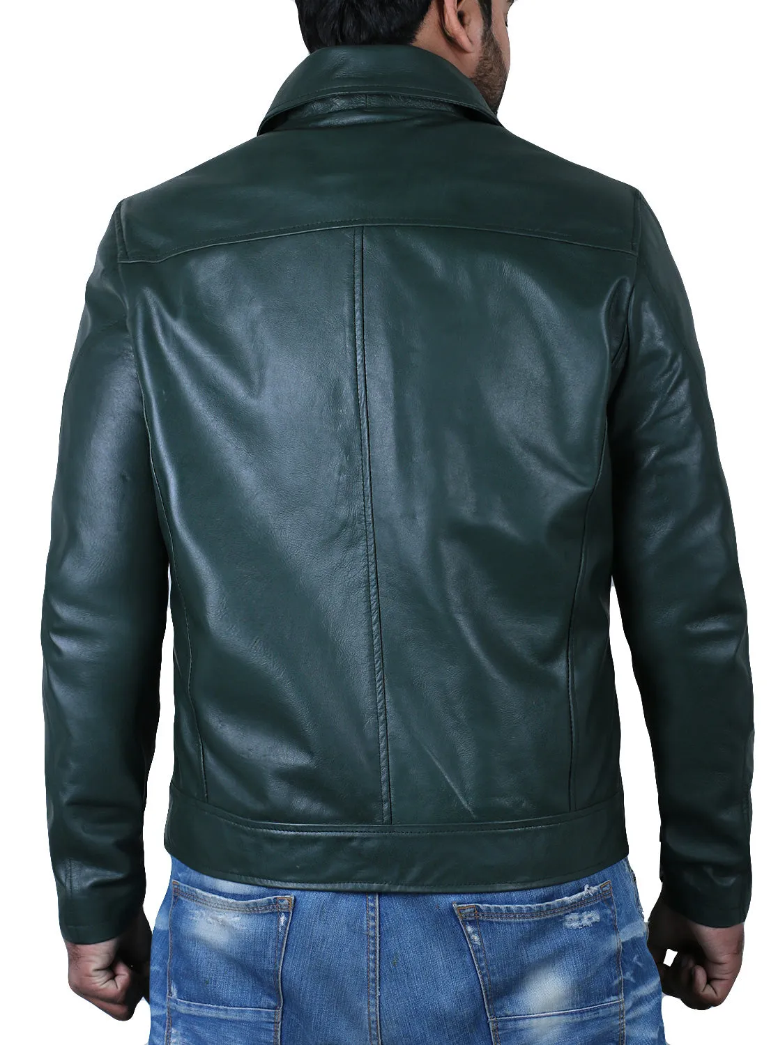 Leather Jackets Hub Mens Genuine Lambskin Leather Jacket (Black, Aviator Jacket) - 1501514