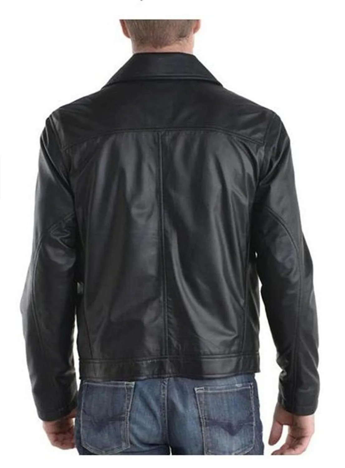 Leather Jackets Hub Mens Genuine Lambskin Leather Jacket (Black, Aviator Jacket) - 1501514