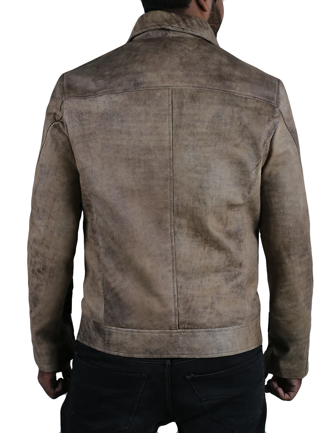 Leather Jackets Hub Mens Genuine Lambskin Leather Jacket (Black, Aviator Jacket) - 1501514