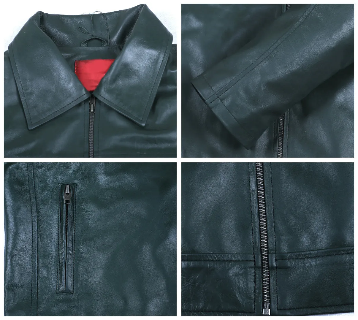 Leather Jackets Hub Mens Genuine Lambskin Leather Jacket (Black, Aviator Jacket) - 1501514