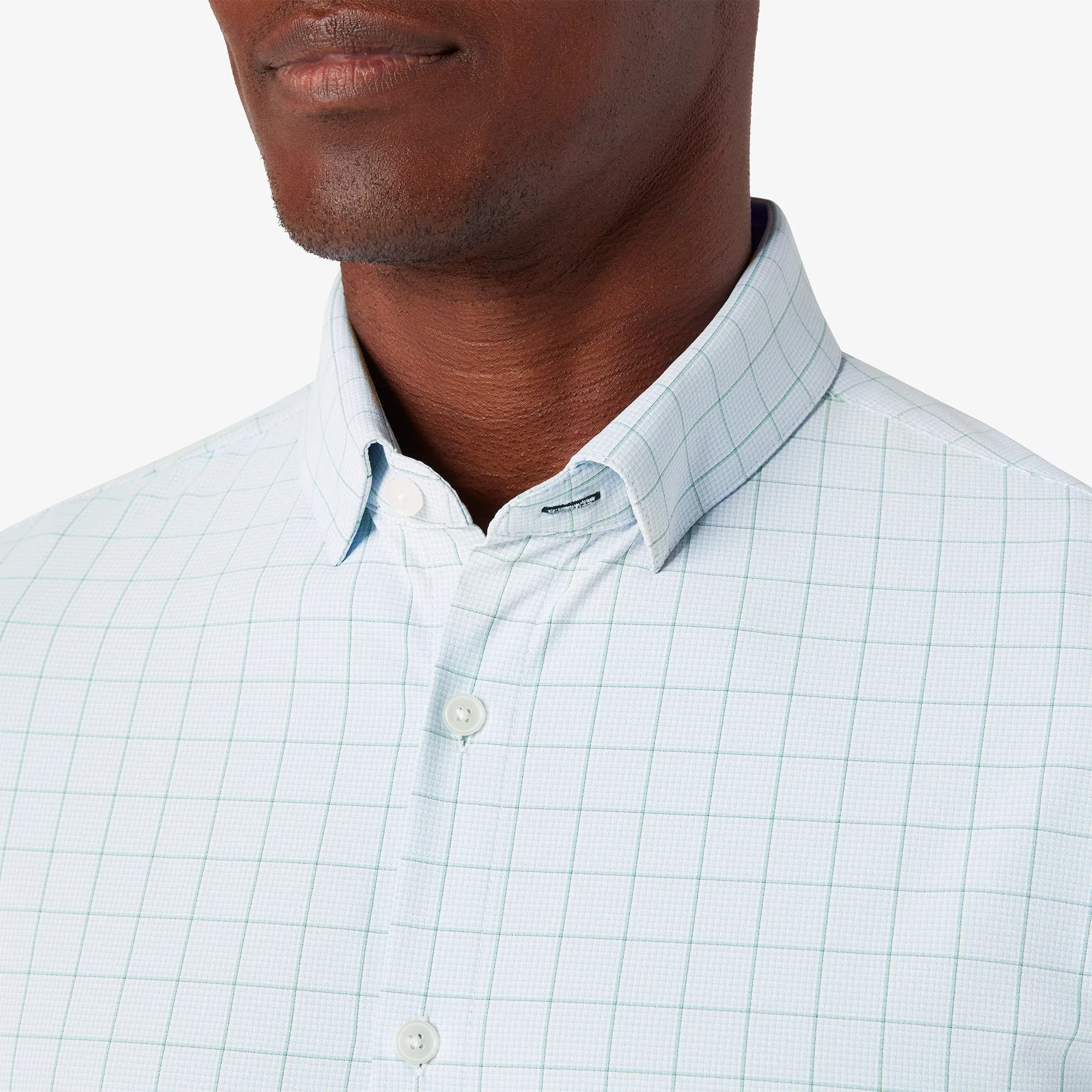 Leeward Dress Shirt- Sky Crayton Plaid