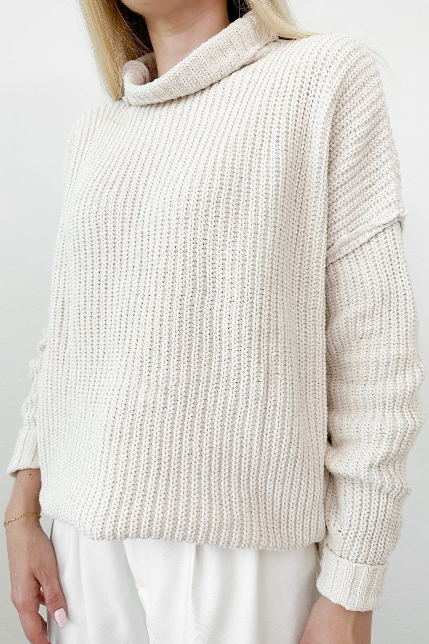 Leighton Chenille High Neck Sweater Top