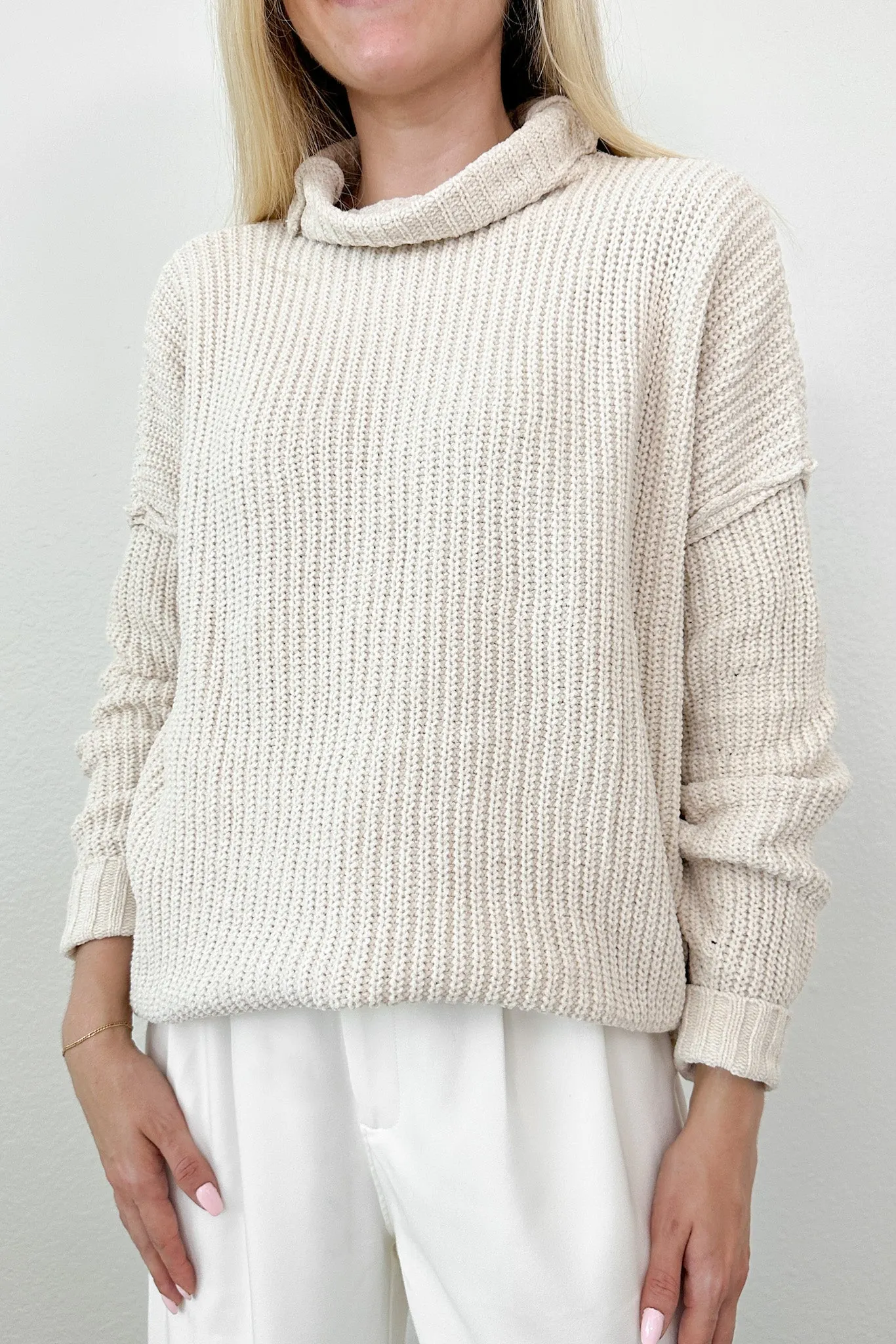 Leighton Chenille High Neck Sweater Top