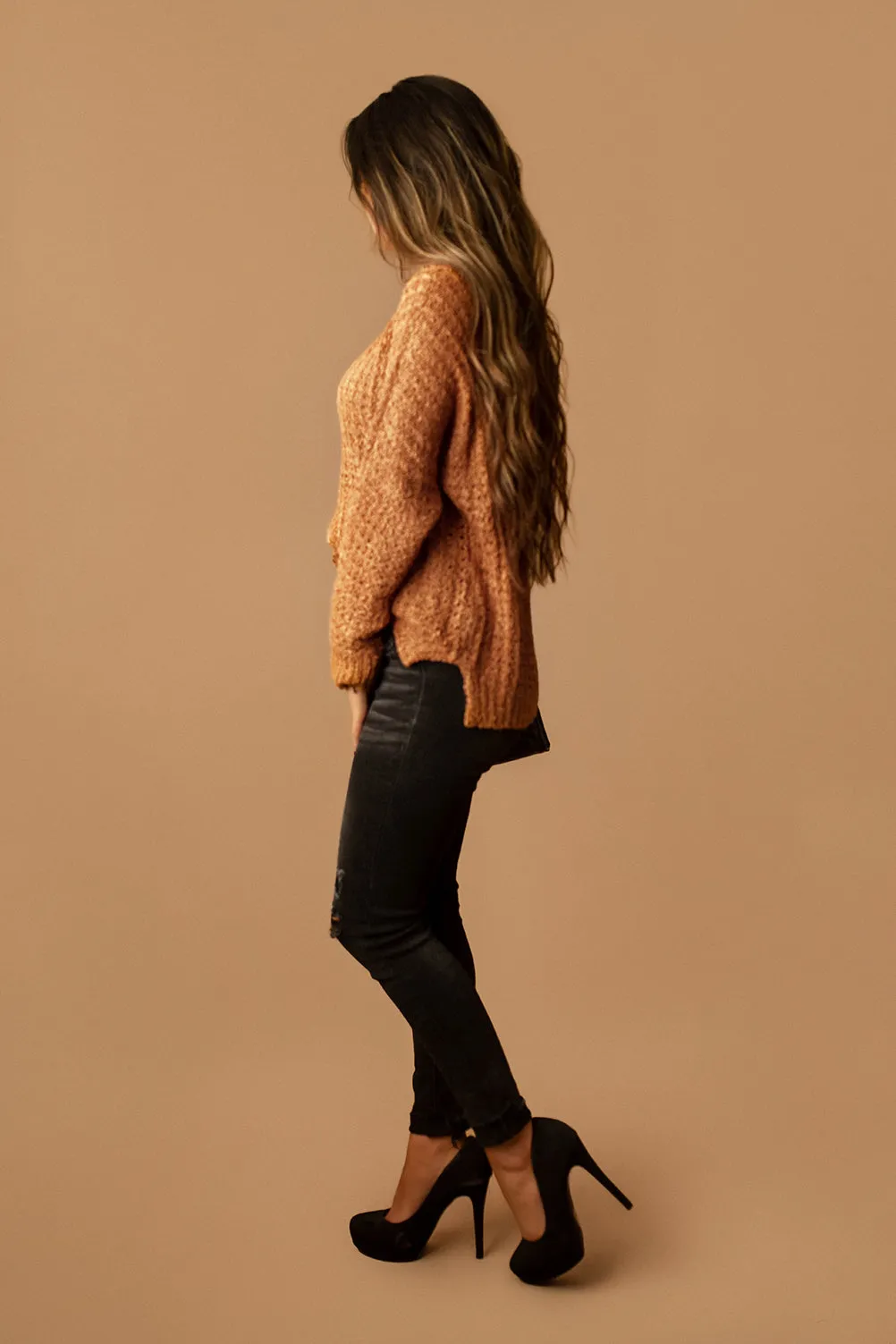 Life's Too Short Knit Sweater (Camel / Orange) | FINAL SALE