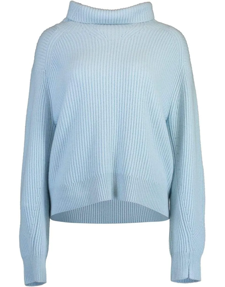 Light Blue Cashmere Turtleneck