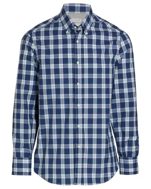 Light Blue Plaid Sport Shirt