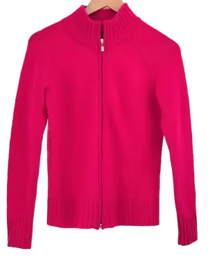 Light Spring Poppy Cashmere Zip-Up Sweater