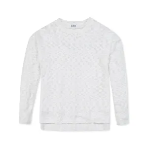 Light Weight Relaxed Crew Sweater- White