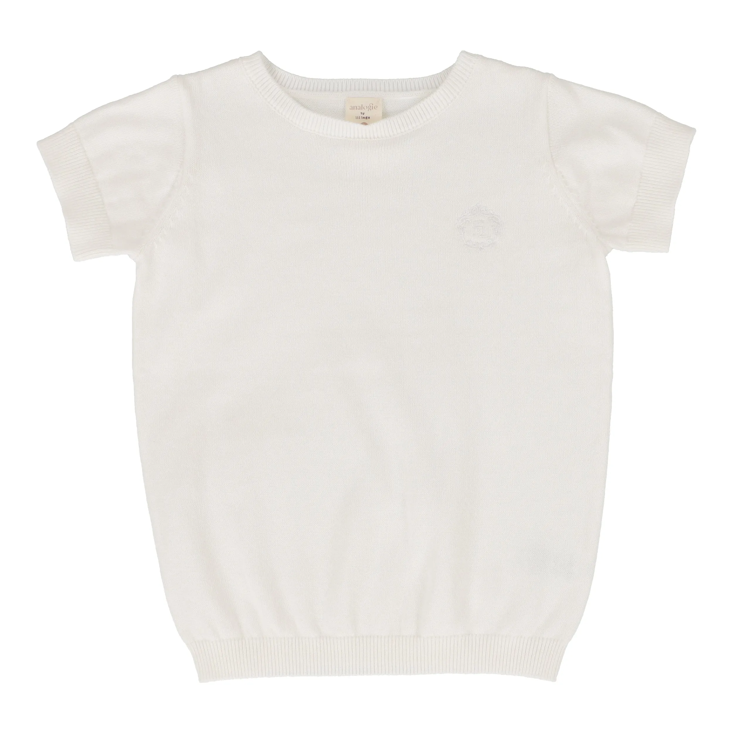 Lil Legs Boys Crewneck Short Sleeve Sweater-White