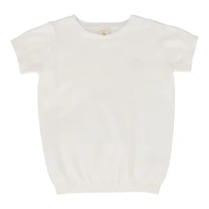 Lil Legs Boys Crewneck Short Sleeve Sweater-White