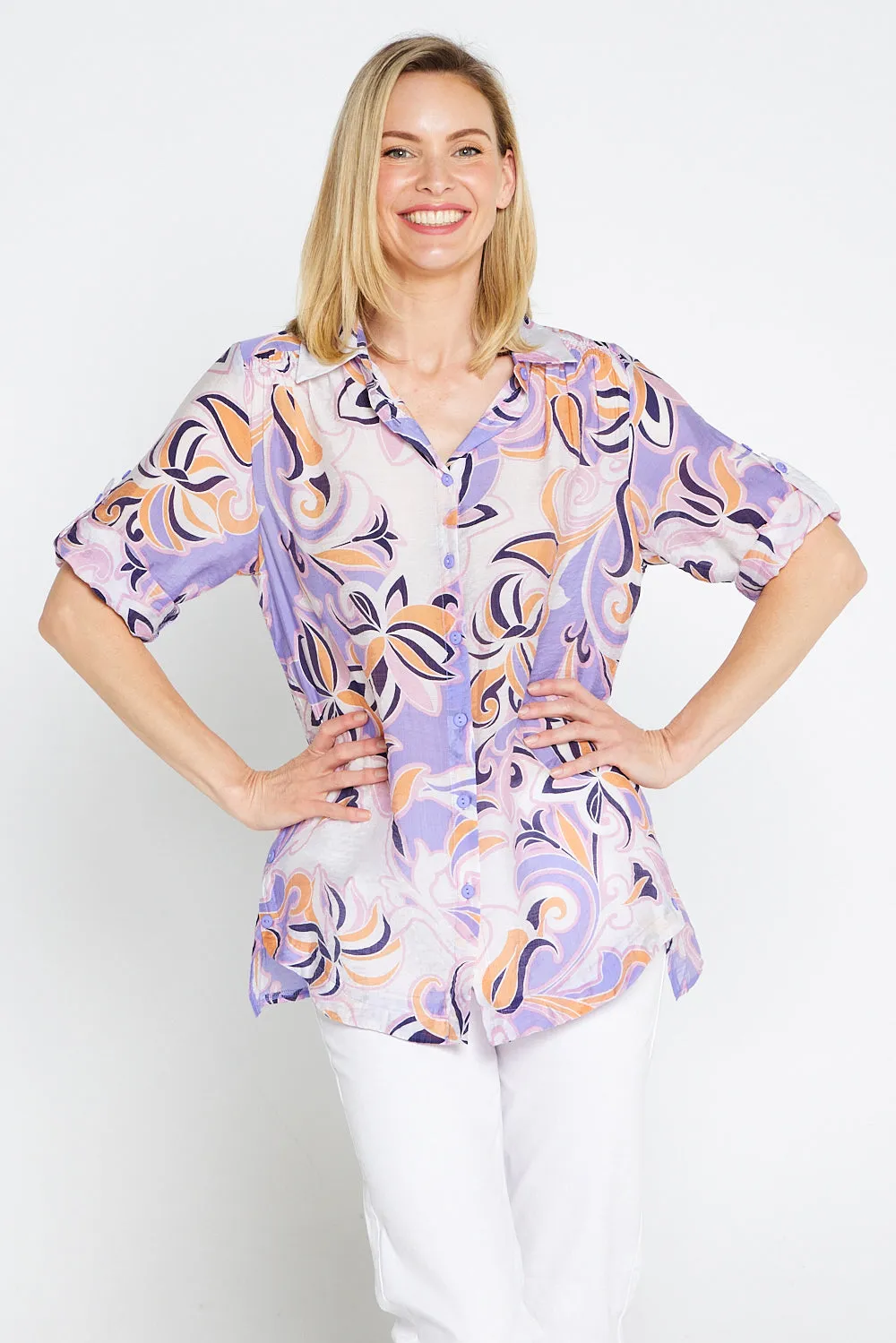 Linderman Cotton Shirt - Sunset Symphony