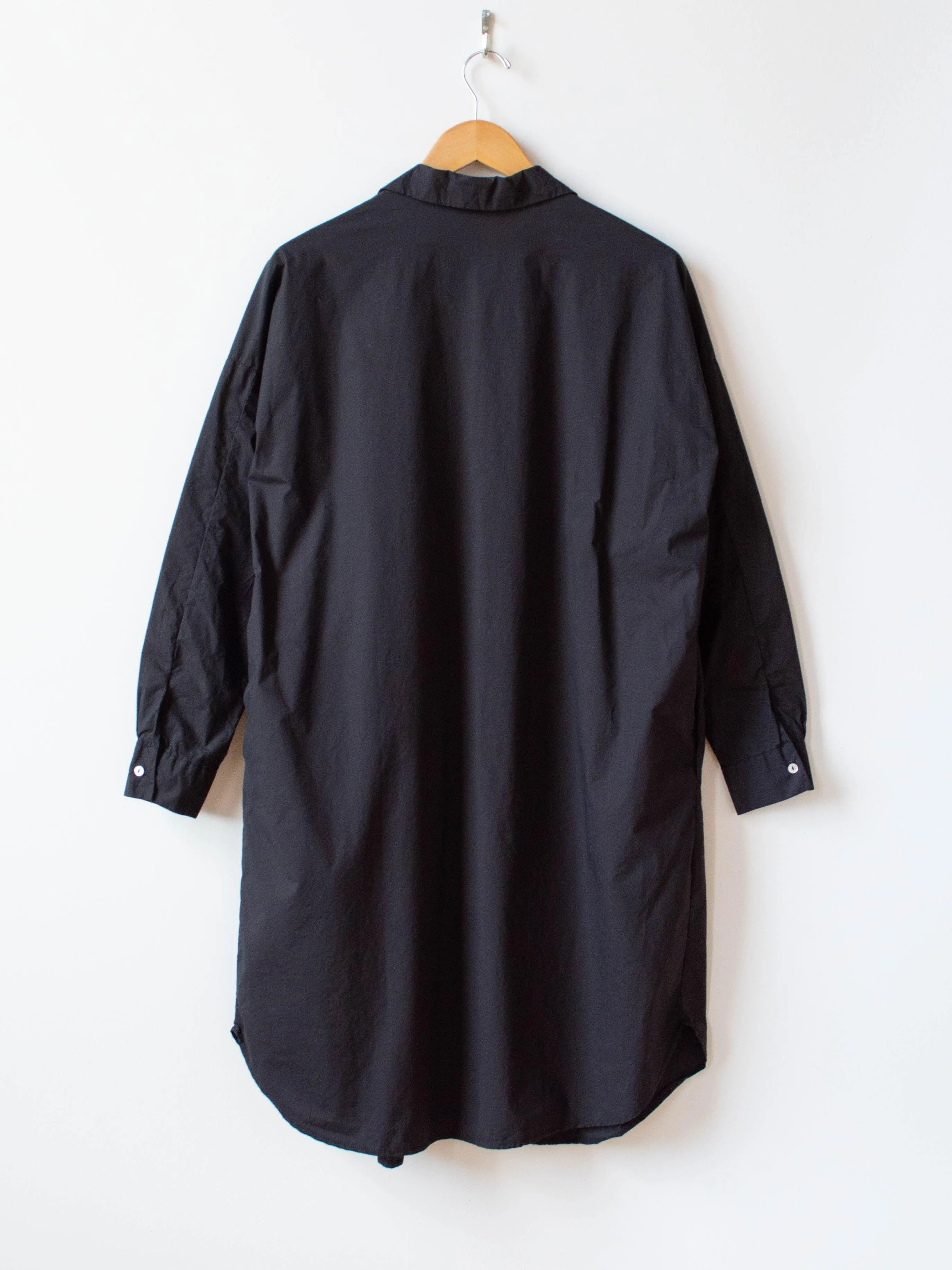 Long Collar Shirt Dress TS - Black