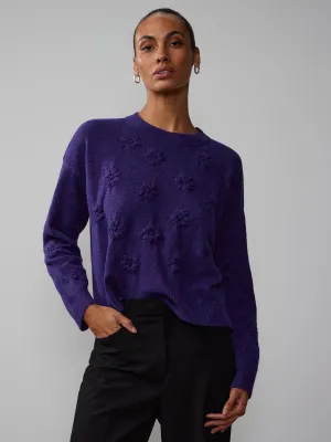 Long Sleeve Flower Embroidered Sweater