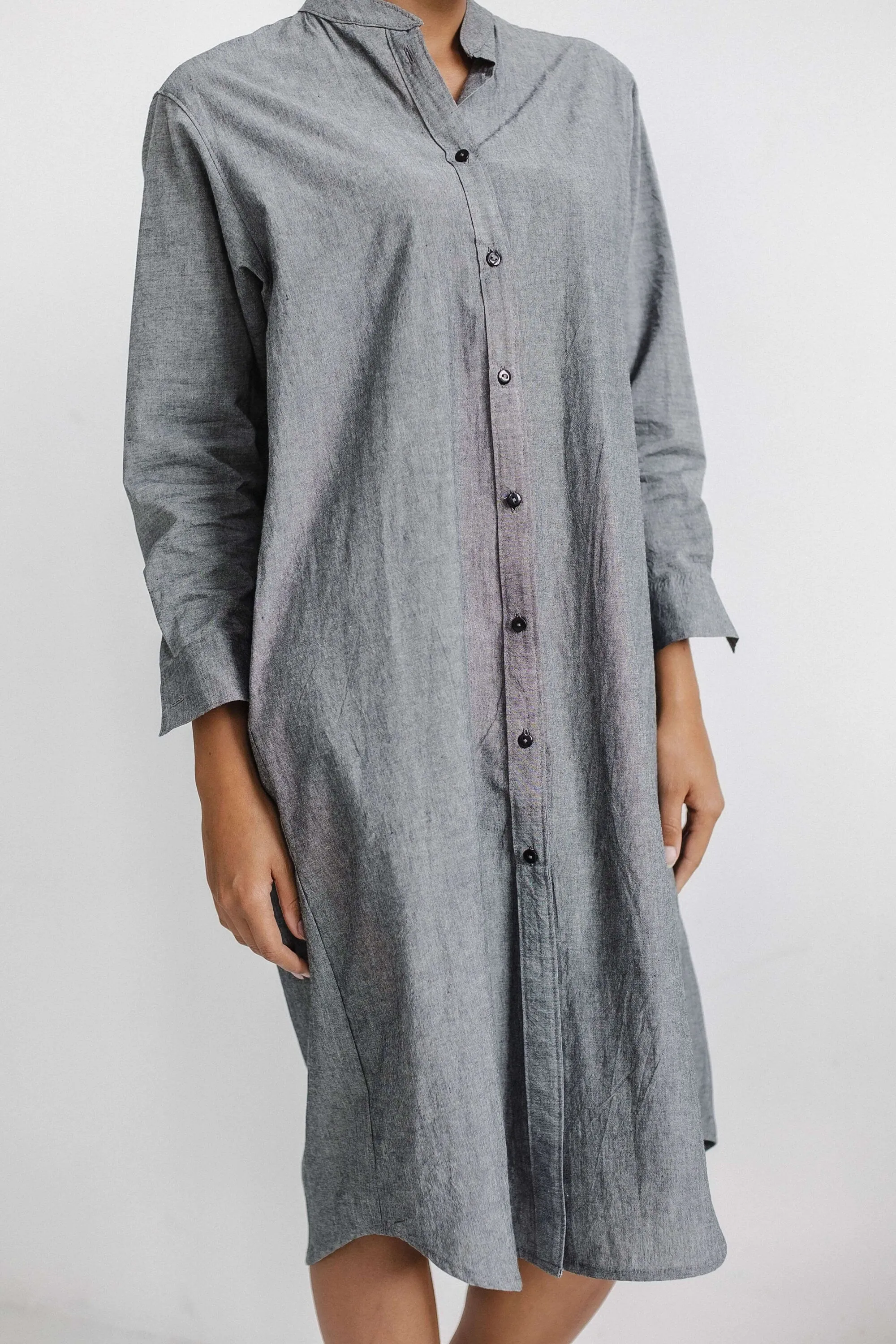 Long Sleeve Sleepdress — Silver