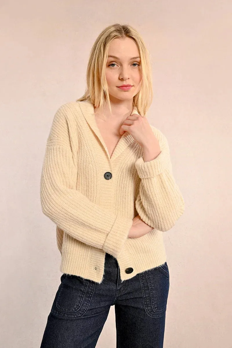 Loose Knited Cardigan - Cream