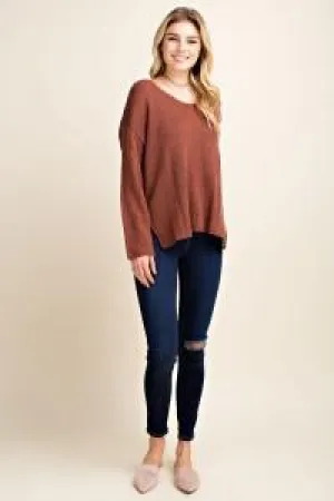 Love Me More Sweater in Deep Mauve