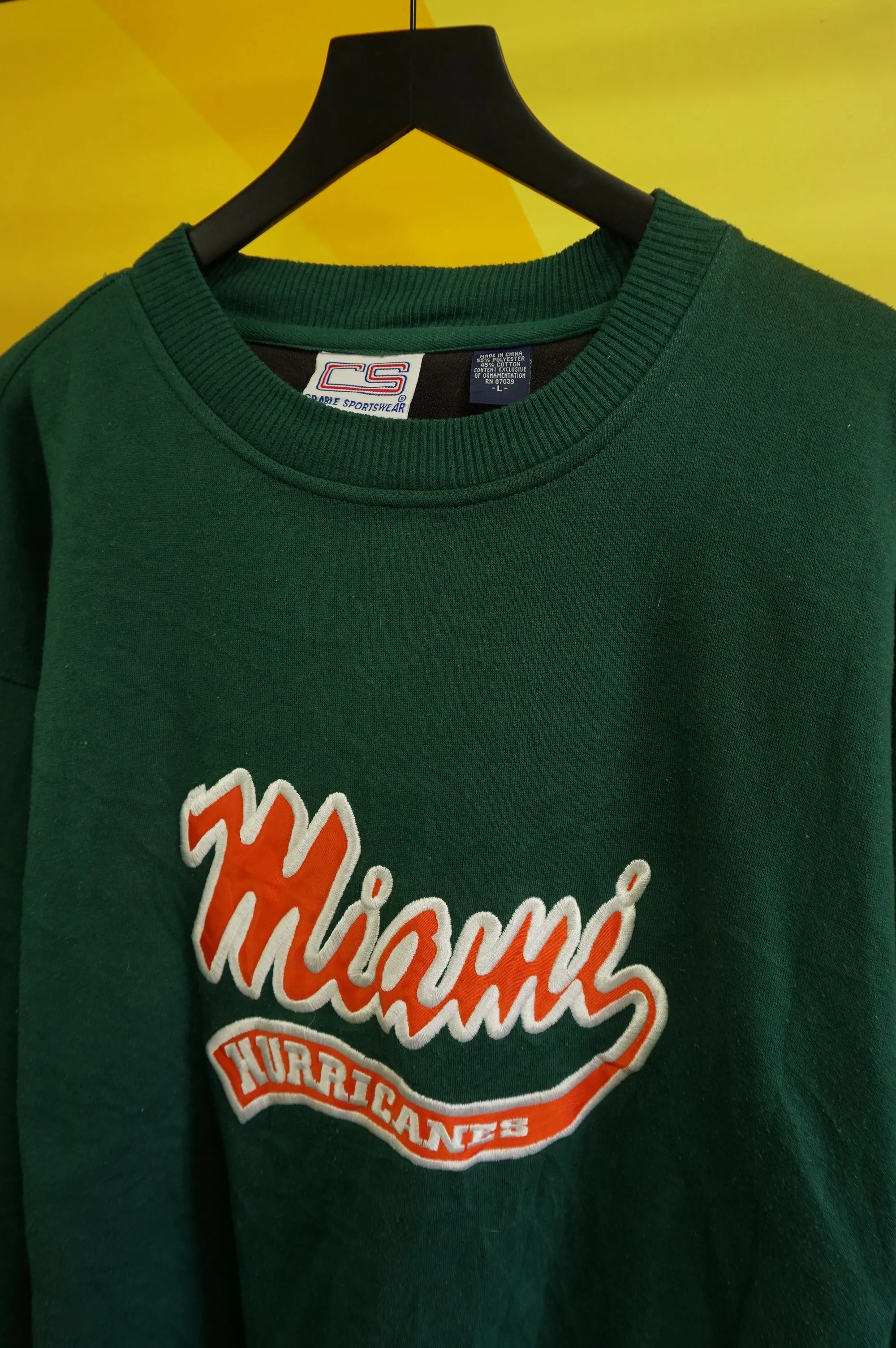 (L/XL) Miami Hurricanes Script Crewneck