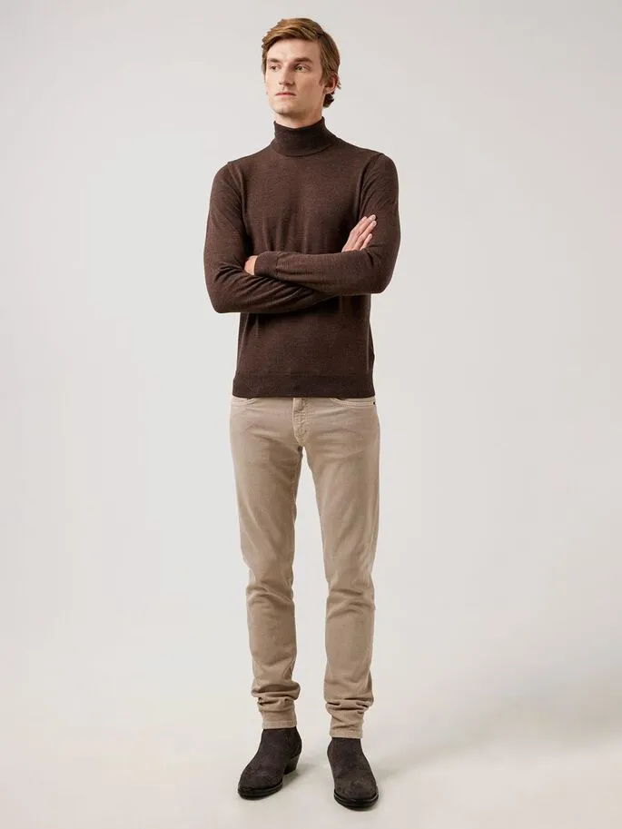 Lyd Merino Turtleneck Sweater - Umber Brown