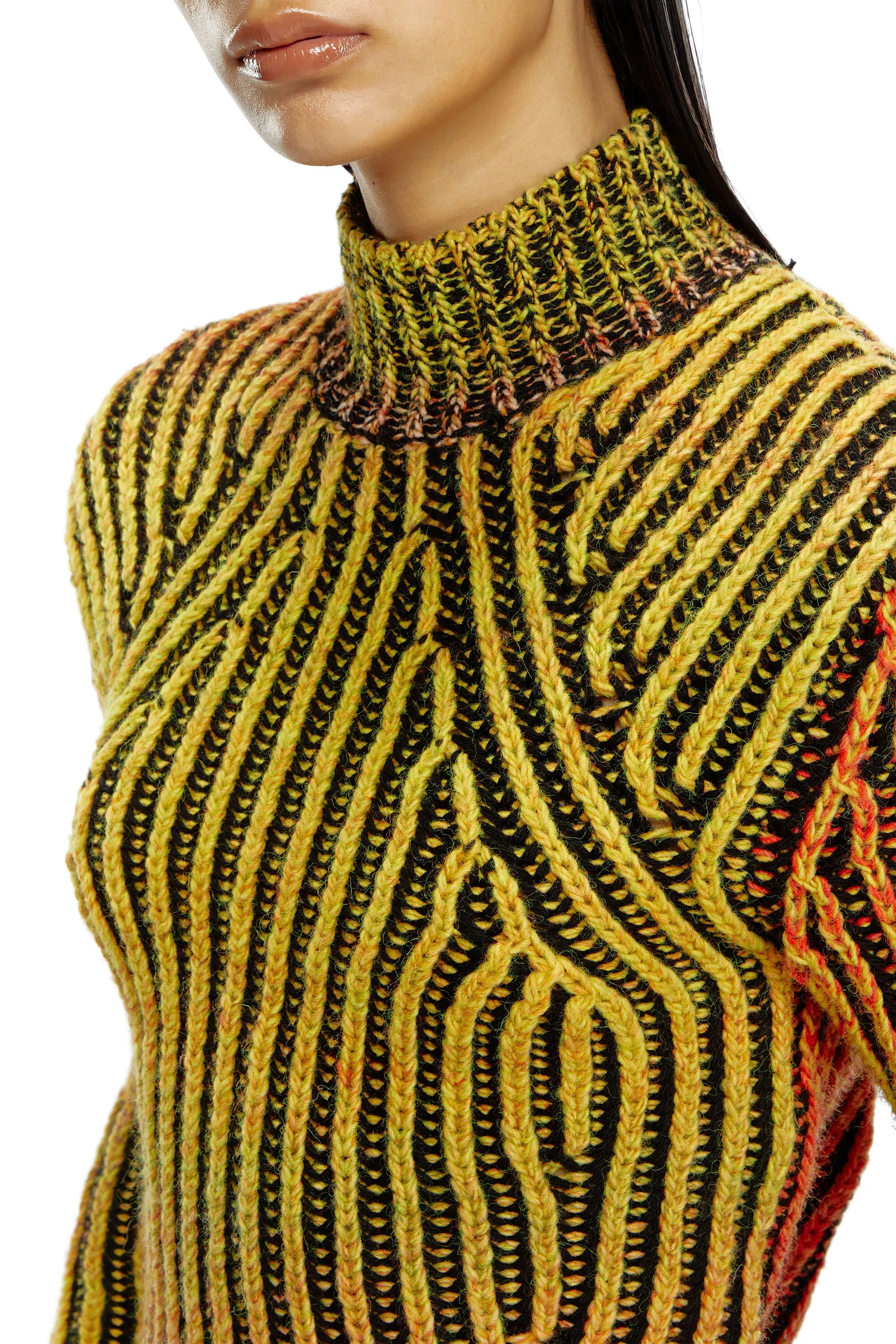 M-Orkid Knit Sweater | Black/Red/Yellow