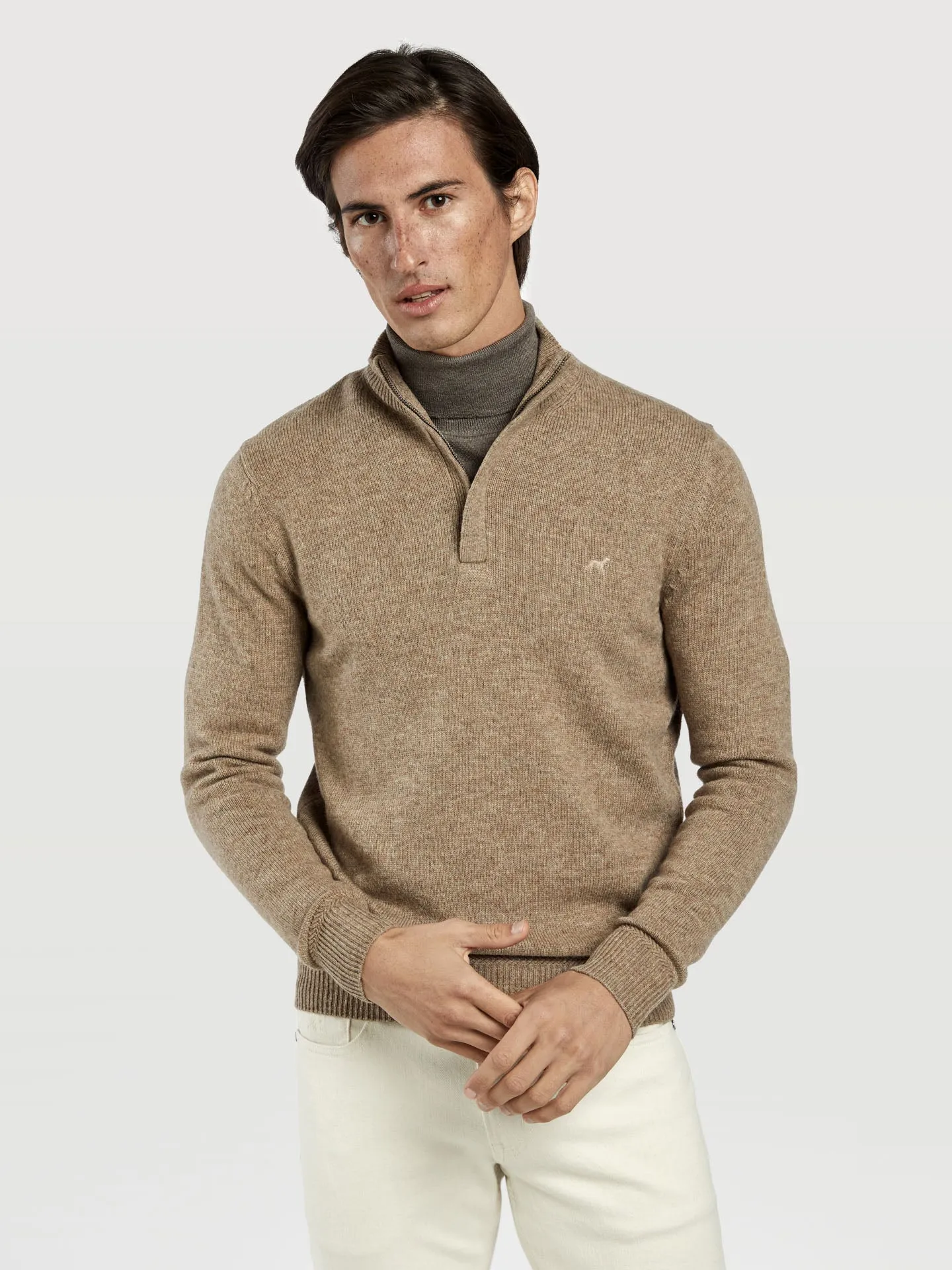 Machine washable half-zip sweater