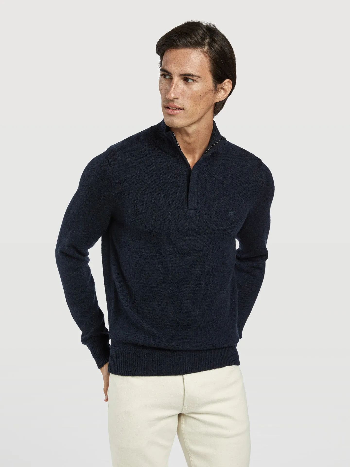 Machine washable half-zip sweater