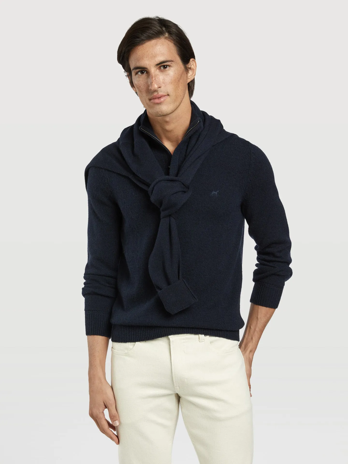 Machine washable half-zip sweater