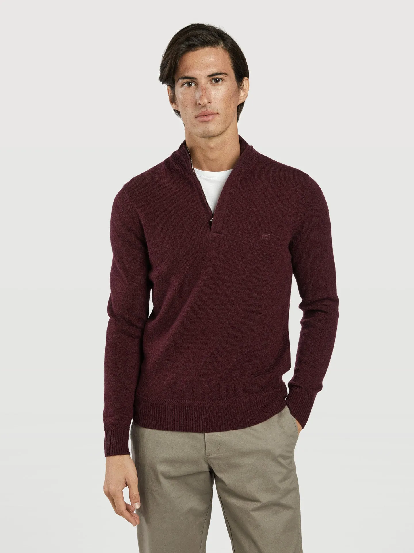 Machine washable half-zip sweater