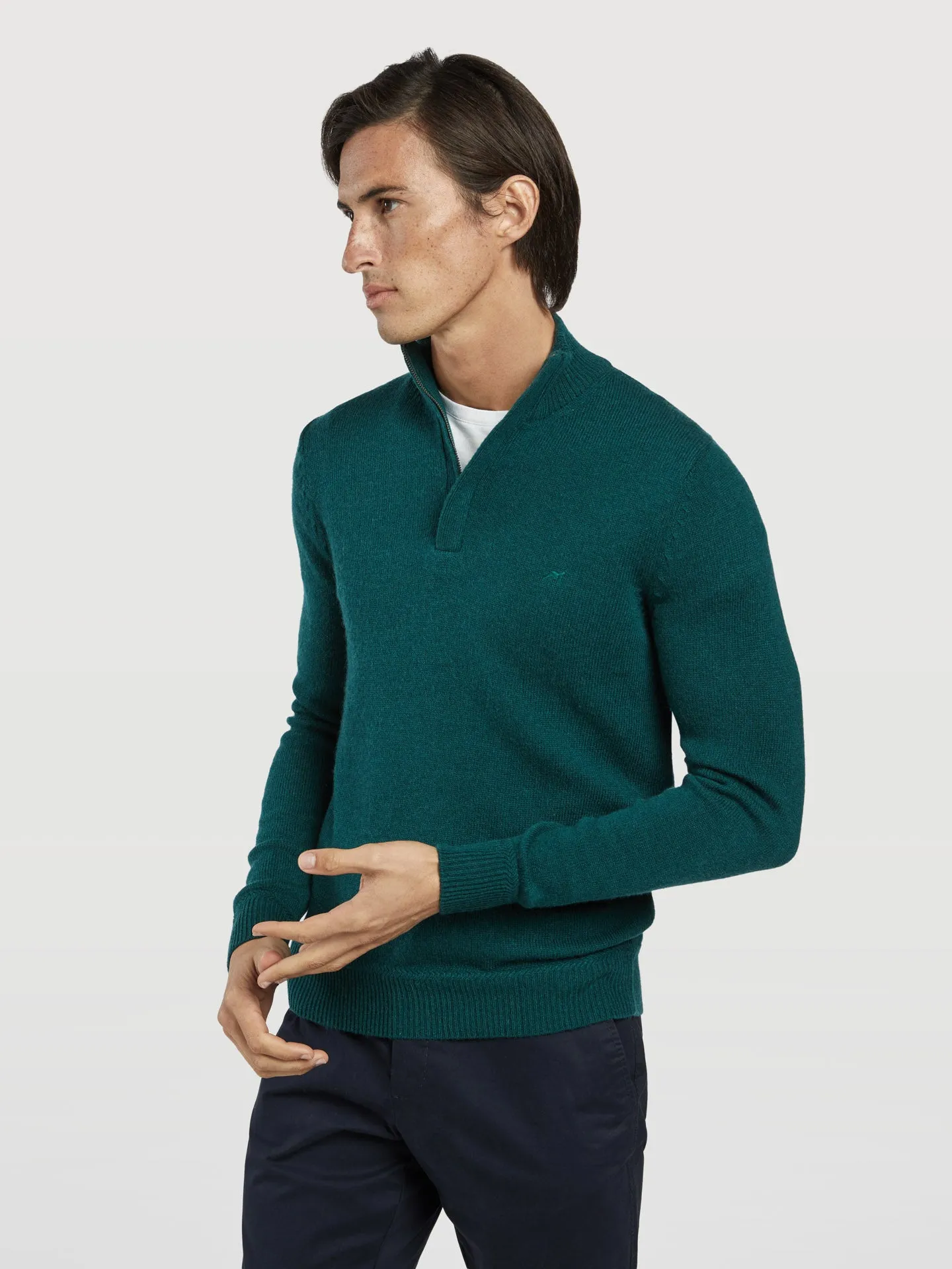 Machine washable half-zip sweater